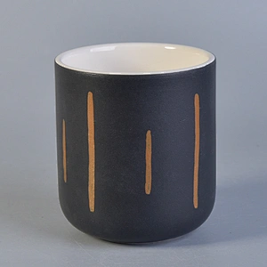 8oz 11oz 14oz Sunny custom black frosted ceramic candle holders