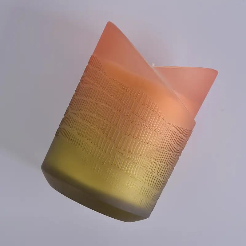 heart shaped candle holder unique gradient color glass candle holder