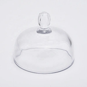luxury clear crystal glass candle holder doom with glass lid