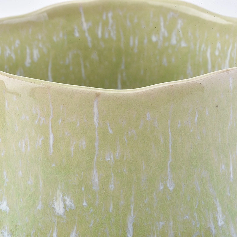 Geo cut ceramic candle container votives candle holders home decor