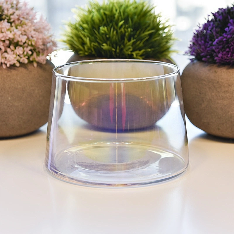 Clear customized candle vessel glass candle jar wedding centerpieces wholesales