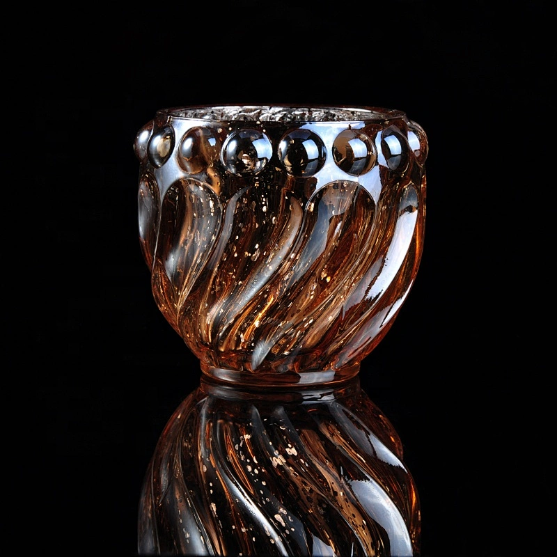 Customized electroplated glass candle vessel home decor