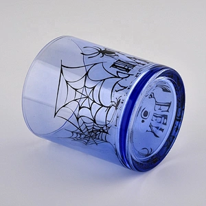 6oz 8oz 10oz 12oz decorative glass candle jars for Halloween