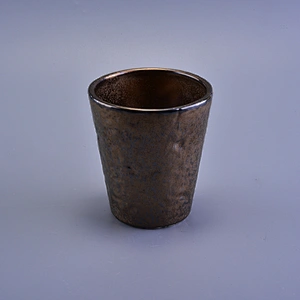 Amber electroplating ceramic scented candle holder wholesales