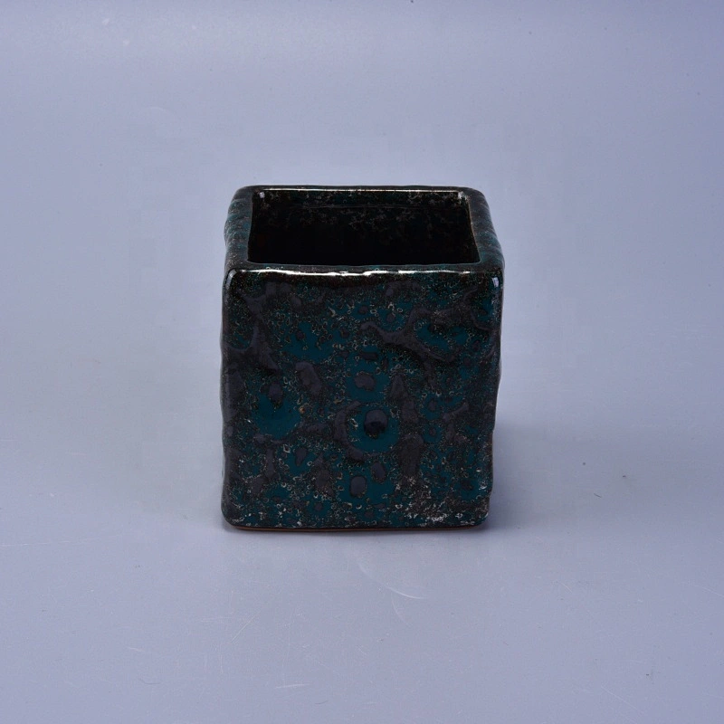 Square table ceramic candle vessel custom wholesales