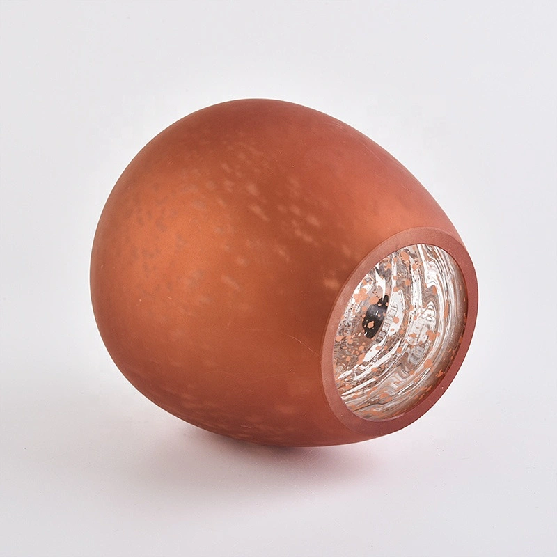 Wholesales matte luxury electroplated glass candle jar