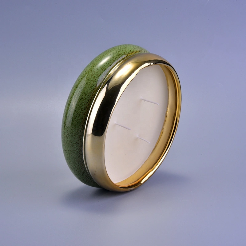 Wholesales custom 3 wick large ceramic candle jar holders