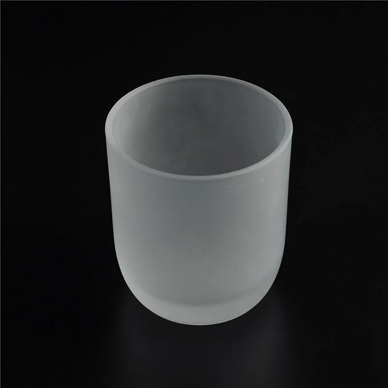 frosted glass candle jar matte white glass candle vessels