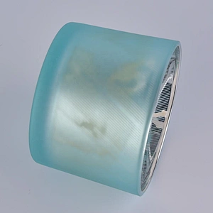 Blue Frosted Glass Candle Jars Home Decor