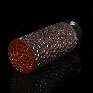 Footed pillar glass candle holders in metallic gold home decoration wholesale