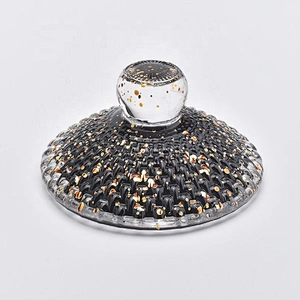 Black Glass Candle Jar Candles Holder with Lid for Decor