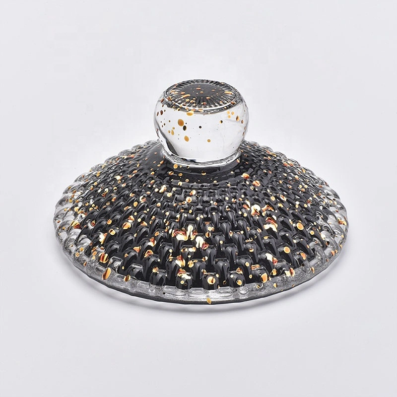 Black Glass Candle Jar Candles Holder with Lid for Decor
