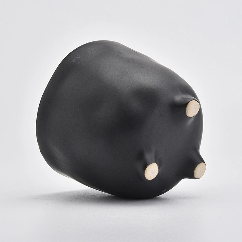 Matte black ceramic jar candle vessels 8 oz