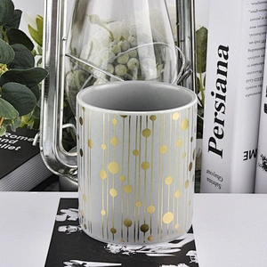 Wholesales unique custom grey porcelain ceramic candle vessel jar