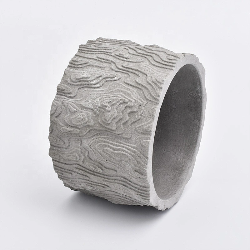 Sunny new design Matte round grey concrete candle holder