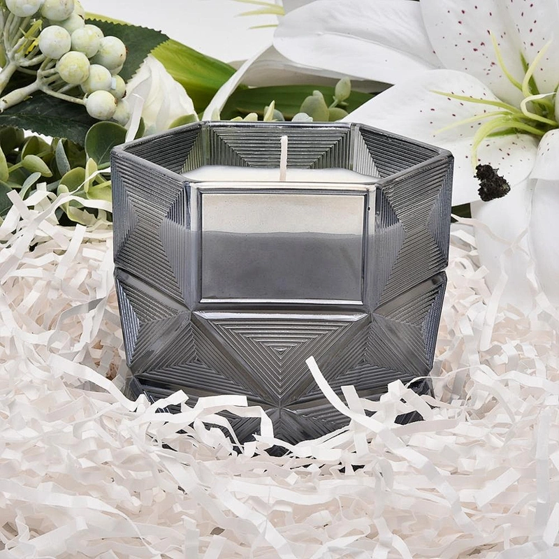 Manufacturer luxury custom black Glass candle jar 10oz 20oz