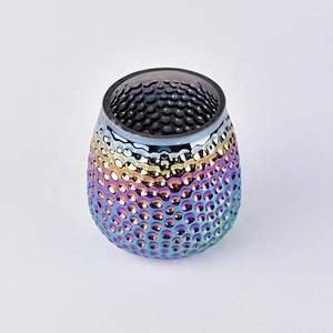 Antique round fingerprint pattern candle holder votive glass candle vessel home decor in bulk