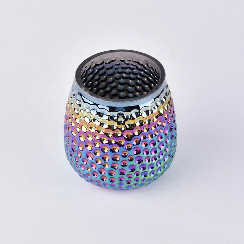 Antique round fingerprint pattern candle holder votive glass candle vessel home decor in bulk