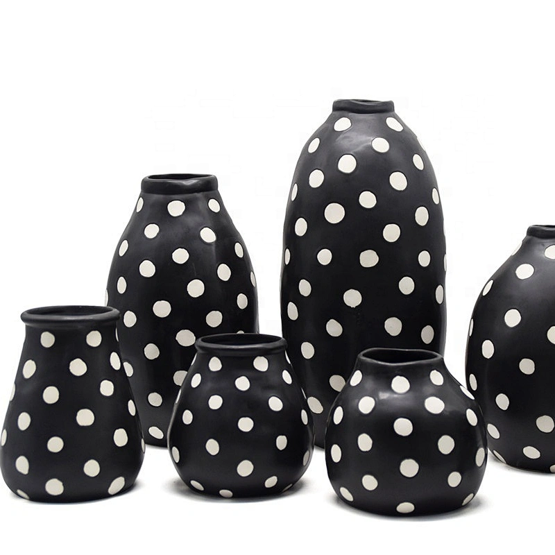 White Dots Ceramic Vases Home Decoration Wholesales