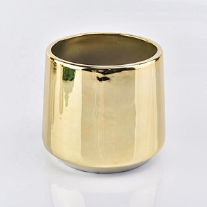 Wholesale Luxury Gold Votive Jar Candle Ceramic Candle Holder Home Decor