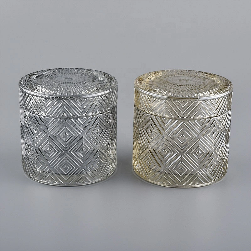 China suppliers custom empty glass candle holders with glass lids