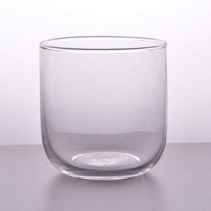 Empty machine blown round candle container glass tea light candle jar wedding decoration factory