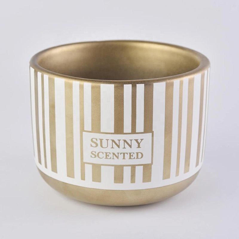 Sunny scented decorative gold ceramic candle holders