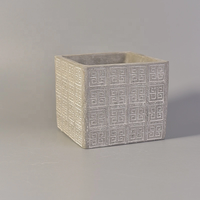 10oz 14oz 20oz luxury custom square cement candle holders