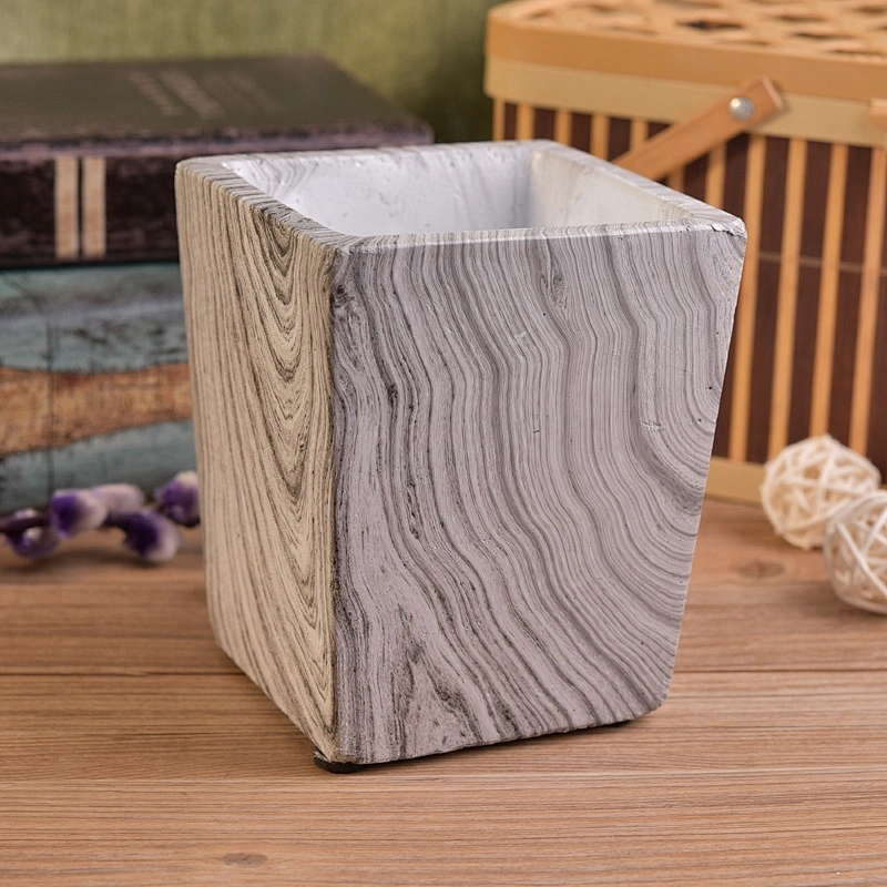 150ml Square concrete candle container Water transfer printing home decor