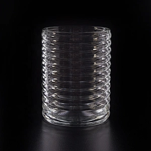 Clear Glass Candle cup pillar decorative scented glass candle holders soy wax