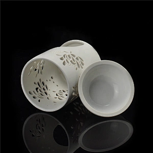Floral Pattern Ceramic Tealight Candle Holder Oil Burner Home Decoration