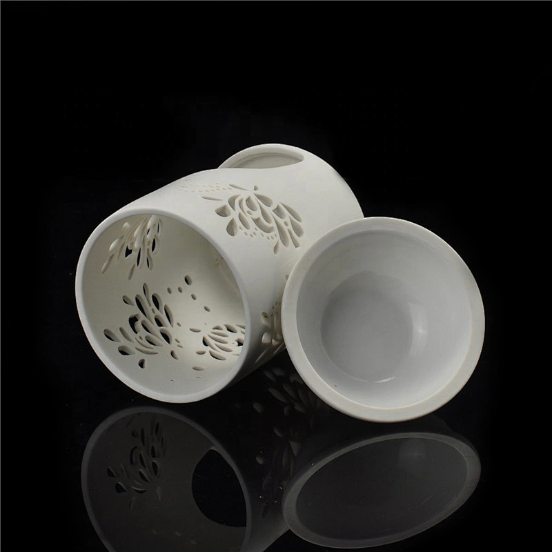 Floral Pattern Ceramic Tealight Candle Holder Oil Burner Home Decoration