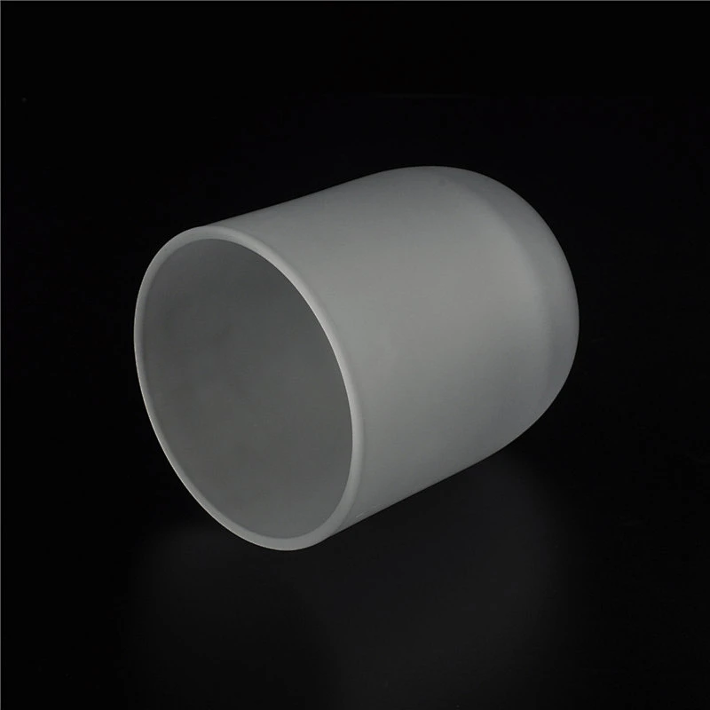 frosted glass candle jar matte white glass candle vessels