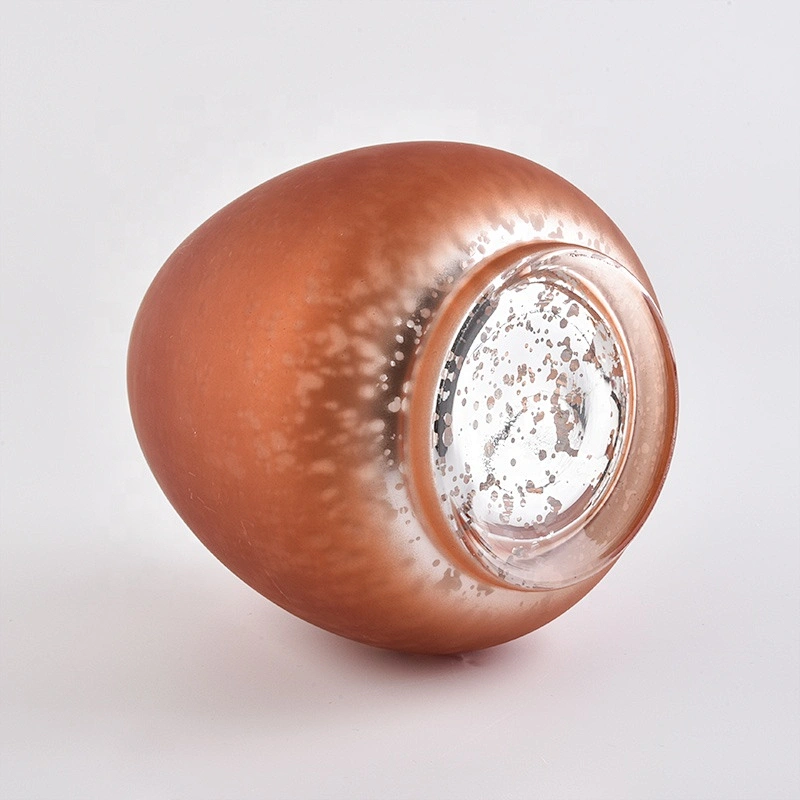 Wholesales matte luxury electroplated glass candle jar