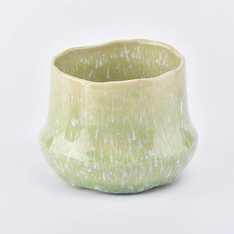 Geo cut ceramic candle container votives candle holders home decor