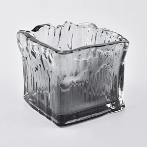 10oz 12oz 14oz Wholesales votive square black Luxury glass candle holder