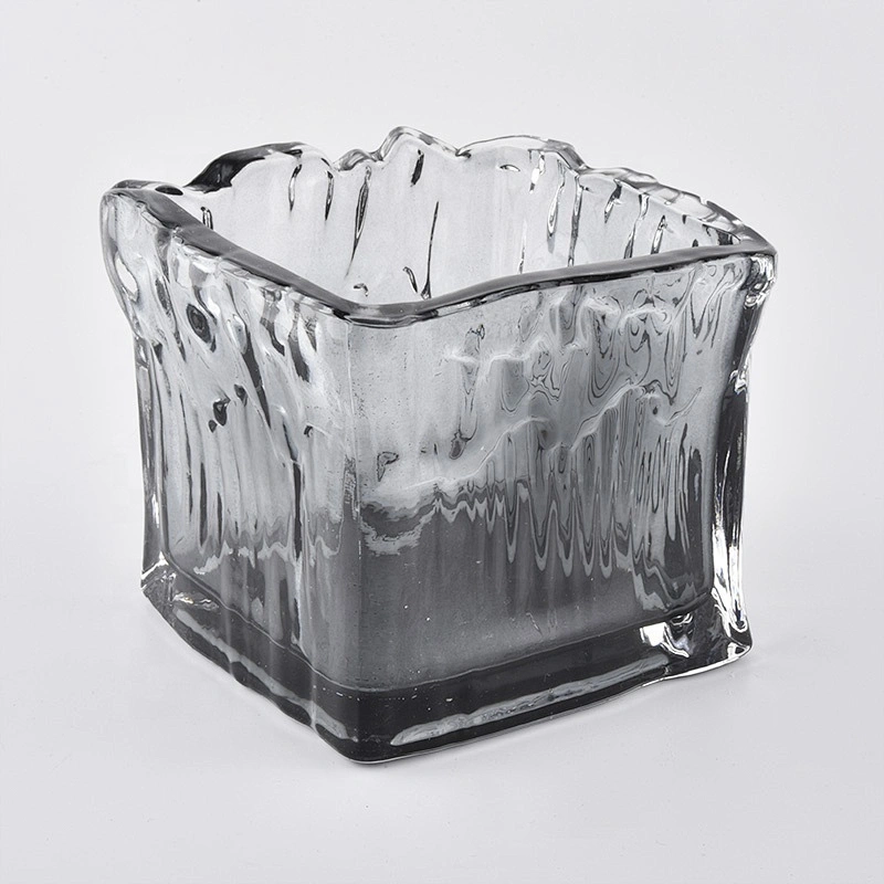 10oz 12oz 14oz Wholesales votive square black Luxury glass candle holder