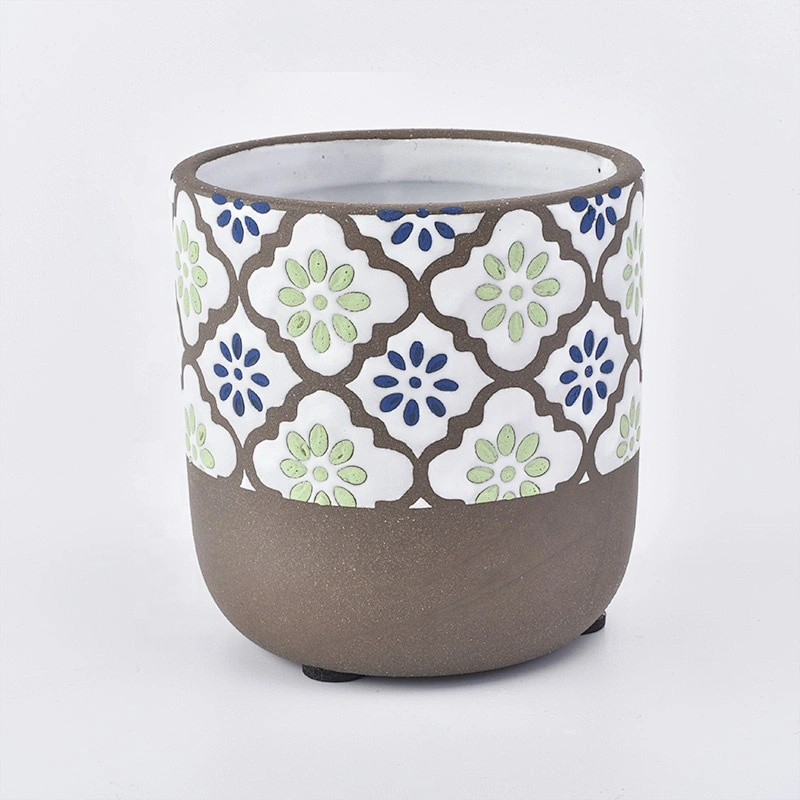Matte ceramic candle vessel empty candle jars for luxury candle making