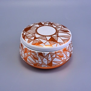 Wholesales Sunny design silver gold scented ceramic candle holder with lid