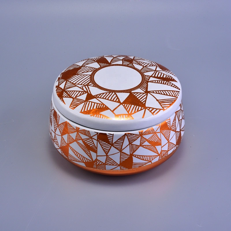 Wholesales Sunny design silver gold scented ceramic candle holder with lid