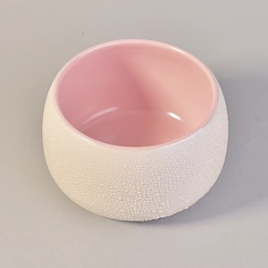 wholesales big size round shape ceramic candle jar with white dots