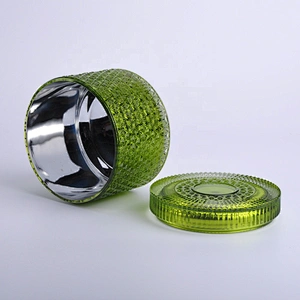 Restaurant table luxury glass candle holders with glass lids