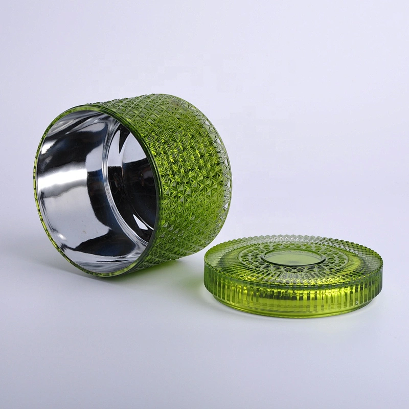 Restaurant table luxury glass candle holders with glass lids