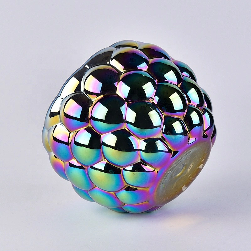Luxury bubble pattern electroplating tea light candle container home decor suppliers