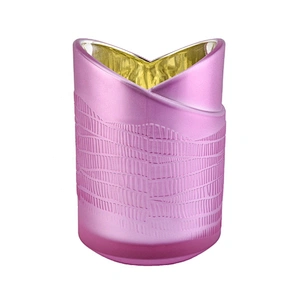 Sunny pink heart shape glass candle jar for wedding decoration
