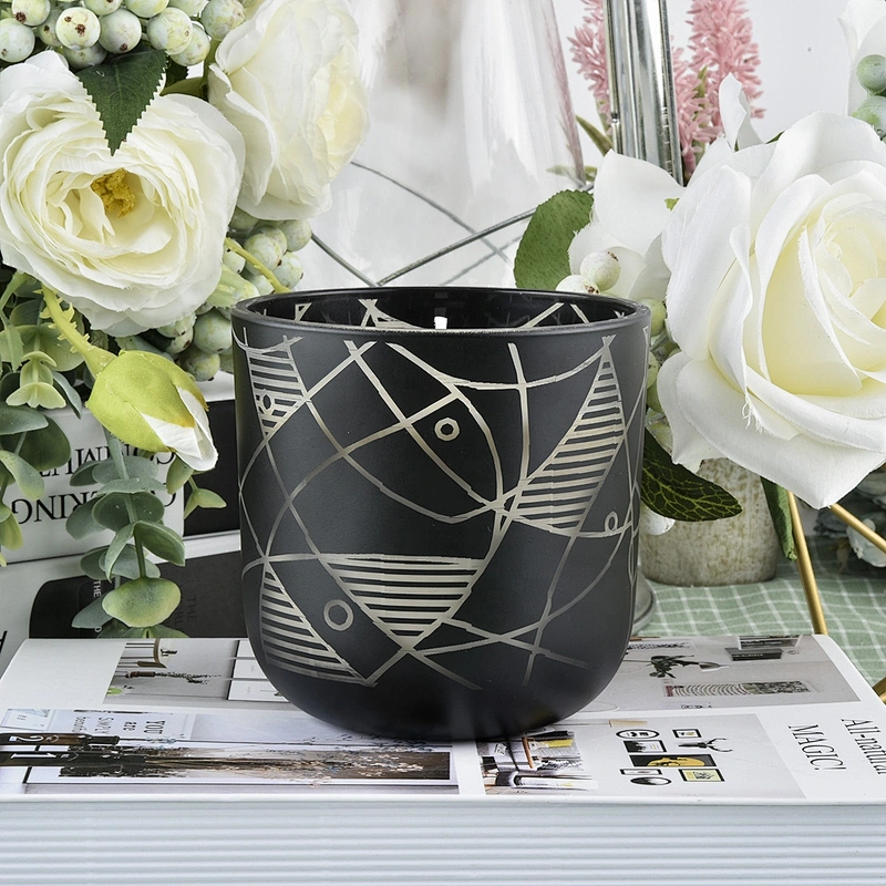 Sunny glassware black empty matte glass candle jars 10oz 20oz