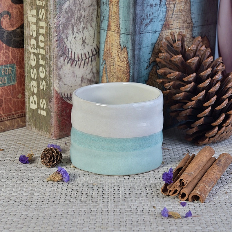 Customized color glaze ceramic tealight candle vessel candle containers home decorative use