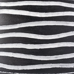 Wholesale black concrete candle containers stripe pattern home decoration