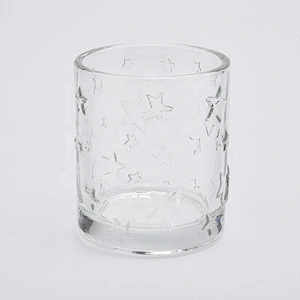 3oz votive star pattern glass candle jars