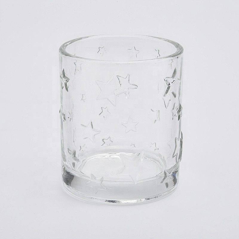 3oz votive star pattern glass candle jars